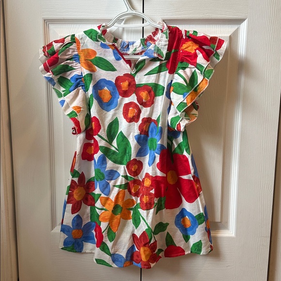 Floral Multicolor Ruffle Sleeve Top - Picture 3 of 3